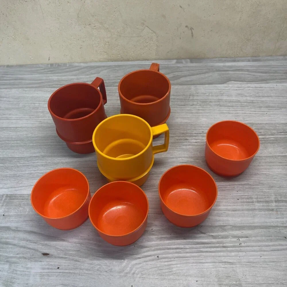 Vintage Tupperware bundle Retro Children's Stackable mugs and small containers